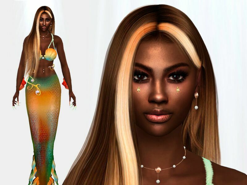 sims 4 cc sereia coral mermaid by suzue 2