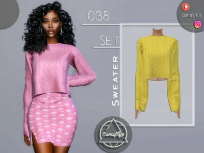 SET 038 – Knit Sweater By Camuflaje Sims 4 CC