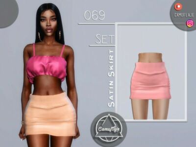 SET 069 – Satin Skirt By Camuflaje Sims 4 CC