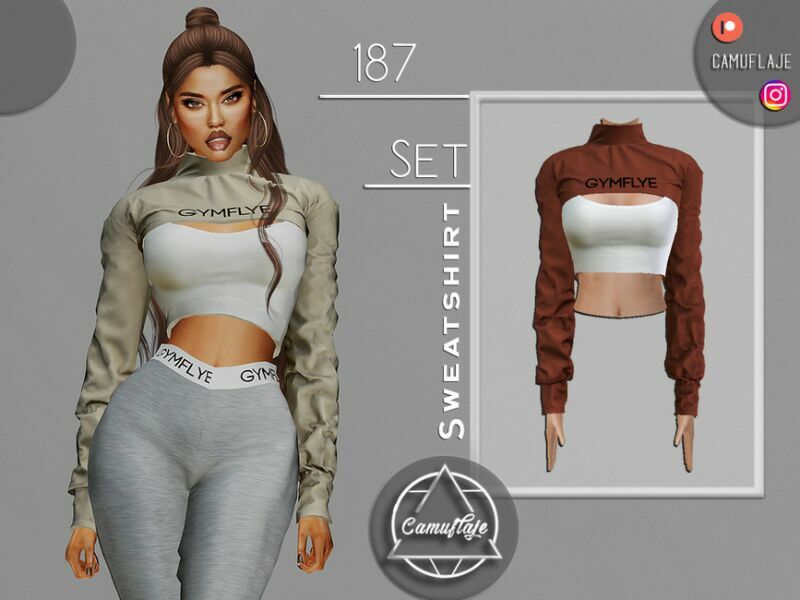 SET 187 – Sweatshirt & TOP By Camuflaje Sims 4 CC