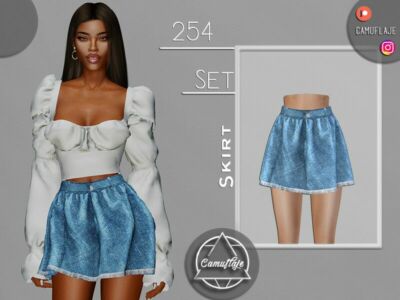 SET 254 – Denim Skirt By Camuflaje Sims 4 CC