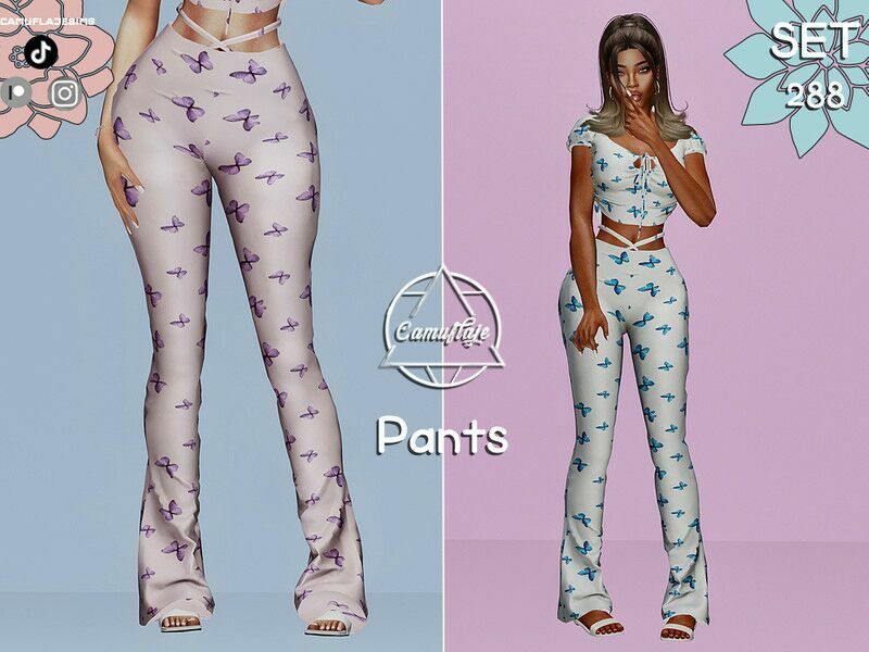 SET 288 – Butterfly Pants / Everyday Sims 4 CC