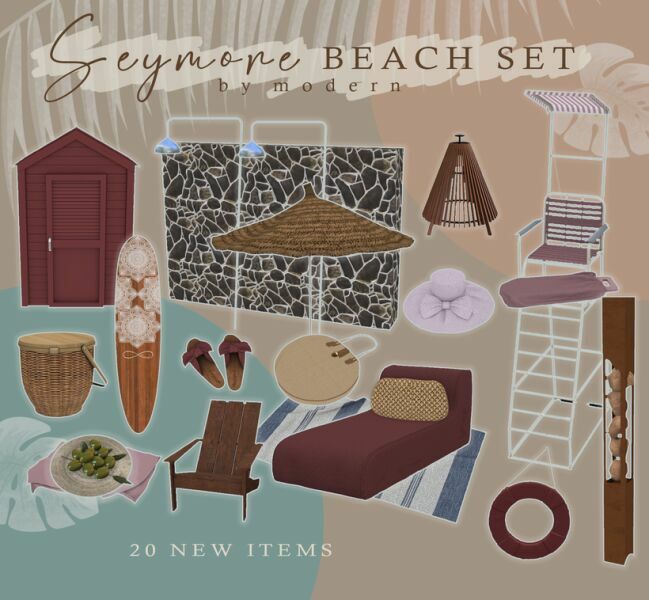 sims 4 cc seymore beach set by modern 2