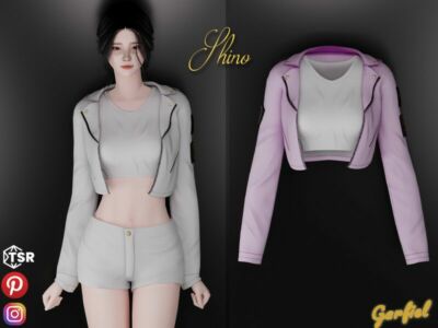 Shino – Leather Jacket With Patches / Everyday Sims 4 CC