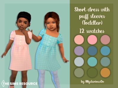 Short Dress With Puff Sleeves Toddler By Mysteriousoo Sims 4 CC