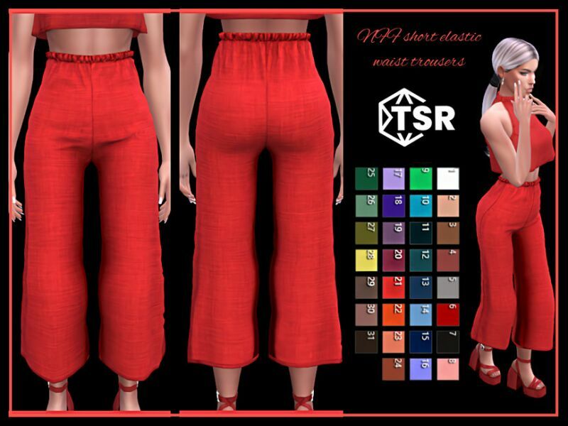 Short Elastic Waist Trousers By Nadiafabulousflow Sims 4 CC