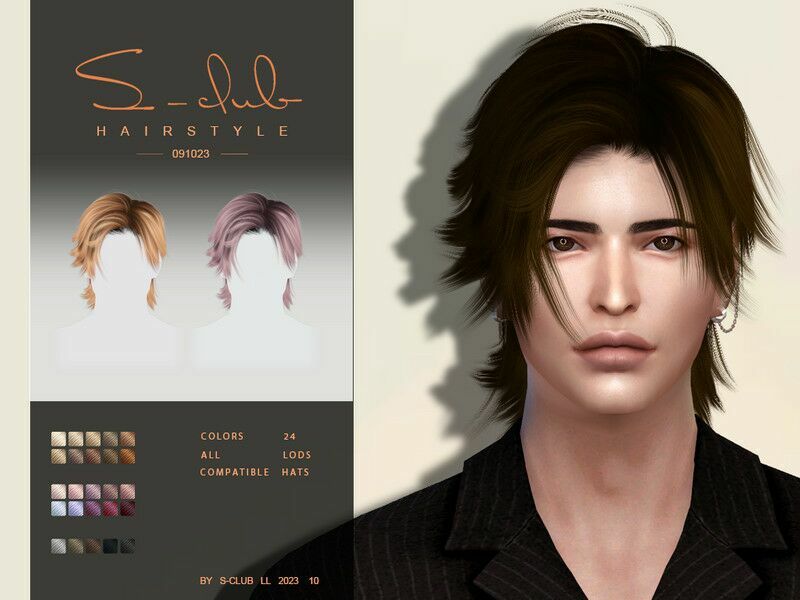 Short Male Female Hairstyle Joey(091023) By S-Club Sims 4 CC