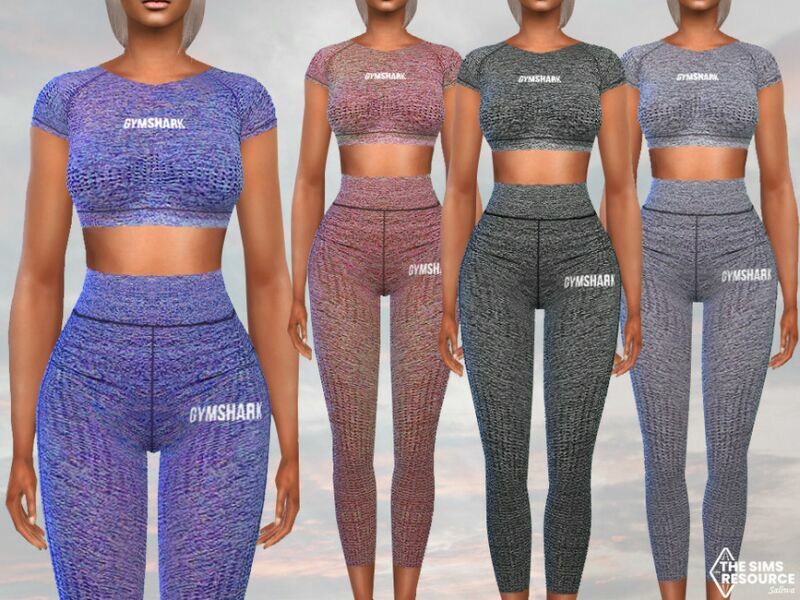 Short Sleeve GYM Outfits By Saliwa Sims 4 CC