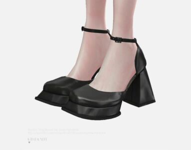 Shushu Tong Round TOE Strap High Heels By Charonlee Sims 4 CC