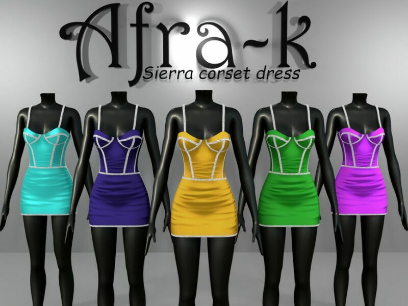 sims 4 cc sierra corset dress by akaysims 2