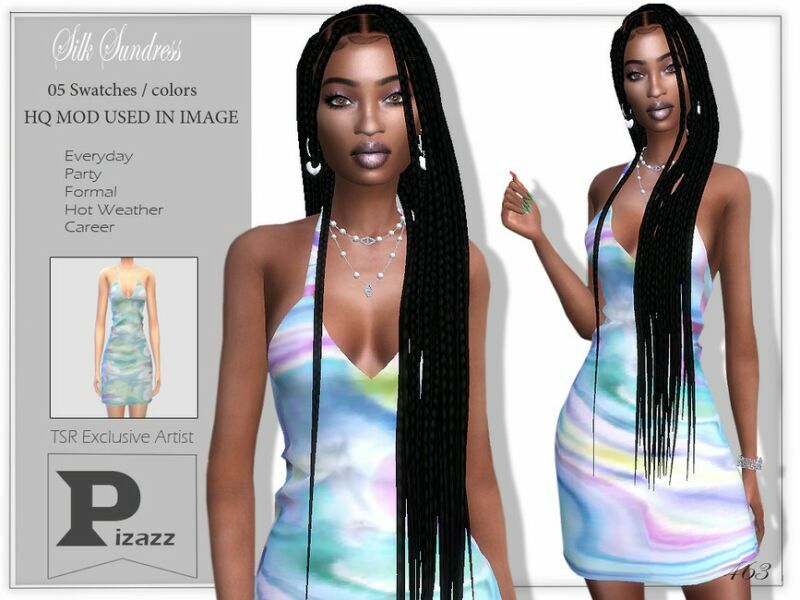 Silk Sundress By Pizazz Sims 4 CC