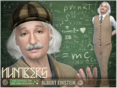 SIM Albert Einstein (Inspiration), The MAN WHO Loved Numbers By Bakalia Sims 4 CC