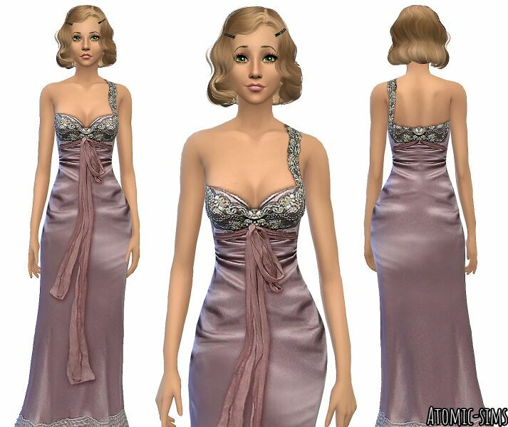 Simchic Pale Purple Beaded Gown Conversion By Atomic-Sims Sims 4 CC