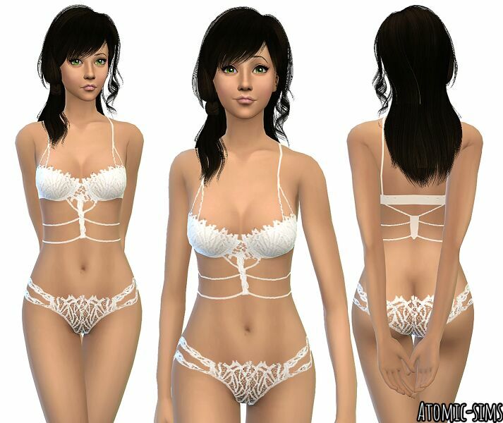 Simchic White Lacy Undies Conversion By Atomic-Sims Sims 4 CC