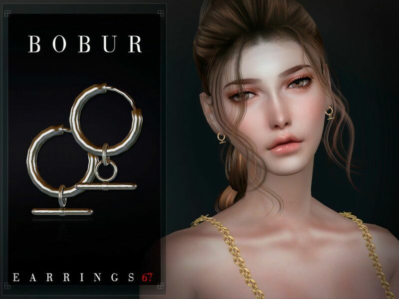 sims 4 cc simple hoop earrings by bobur3 2