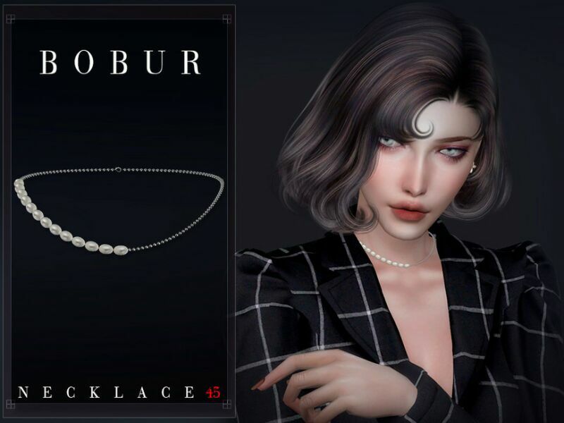 Simple Pearl Necklace By Bobur3 Sims 4 CC