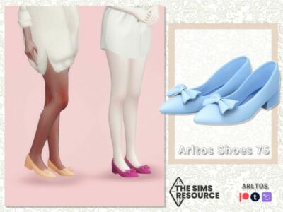 Simple Shoes With BOW / 75 By Arltos Sims 4 CC