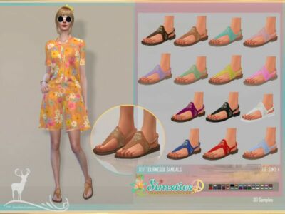 Simsxties_ Tournesol Sandals For / Teen – Adult – Elder Sims 4 CC