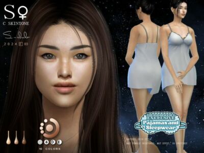 (Sleep DAY) Naturel Female Skintones By S-Club Sims 4 CC