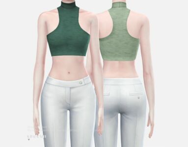 Sleeveless Short Turtleneck By Charonlee Sims 4 CC