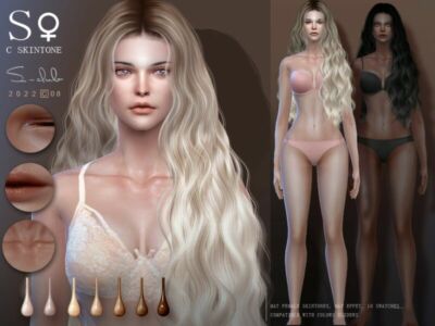 Soft And Delicate Silk Skin Female C0822 By S-Club Sims 4 CC