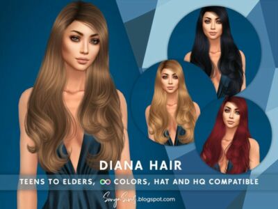 Sonyasims Diana Hair (Early Access ON Patreon) By Sonyasimscc Sims 4 CC