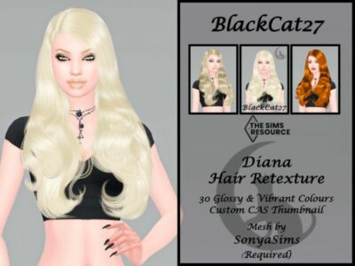 Sonyasims Diana Hair Retexture (Mesh Needed) By Blackcat27 Sims 4 CC