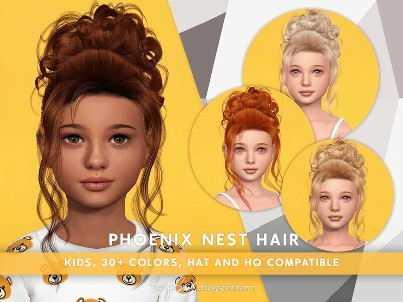 Sonyasims Phoenix Nest Hair Kids By Sonyasimscc Sims 4 CC