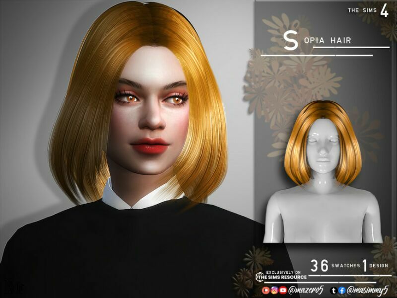 Sopia Hair By Mazero5 Sims 4 CC