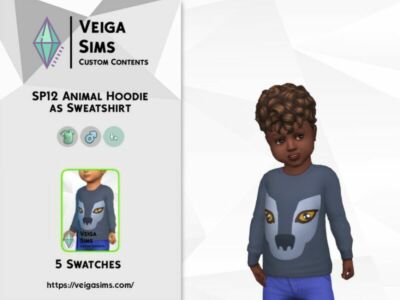 SP12 Animal Hoodie AS Sweatshirt Sims 4 CC