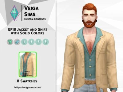 SP18 Jacket And Shirt With Solid Colors Sims 4 CC