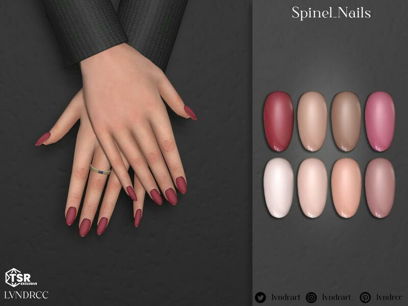 Spinel Nails By Lvndrcc Sims 4 CC