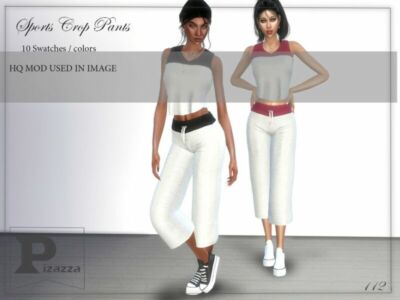 Sports Crop Pants By Pizazz Sims 4 CC