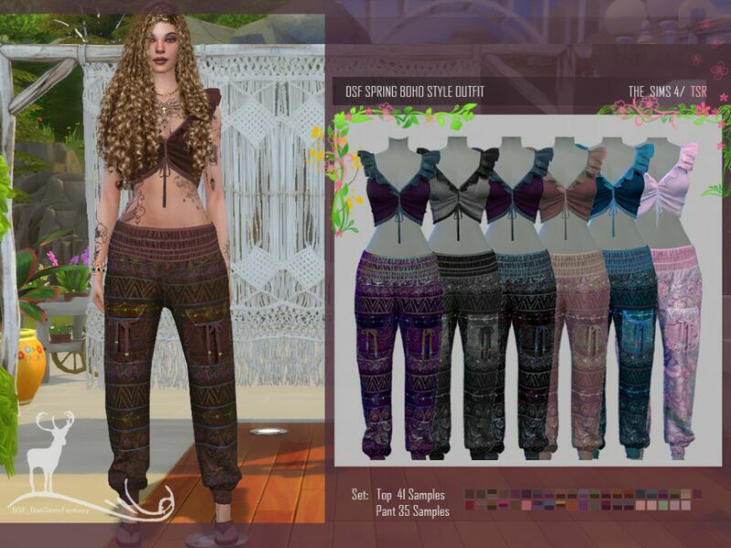 Spring Boho Style Outfit By Dansimsfantasy Sims 4 CC