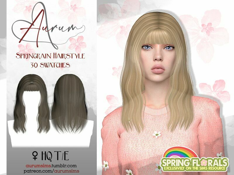 Spring Florals – Sprigrain Female Hairstyle By Aurummusik Sims 4 CC