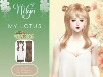 Springflorals MY Lotus Hair By Nilyn Sims 4 CC