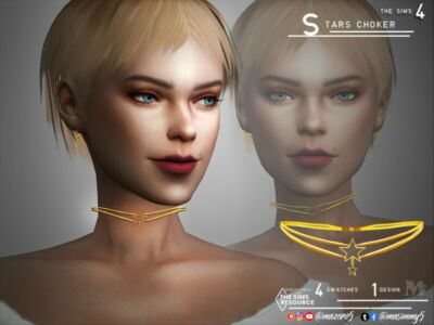 Stars Choker By Mazero5 Sims 4 CC