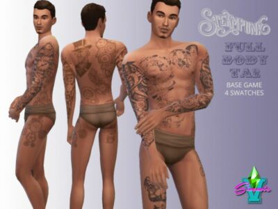 Steampunk Full Body Tattoo By Simmiev Sims 4 CC