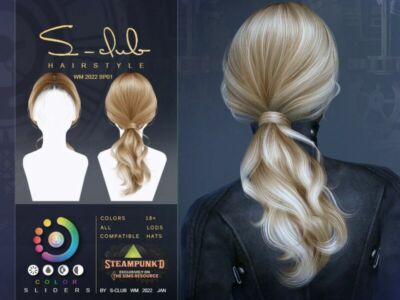 Steampunk Ponytail Hairstyle By S-Club By S-Club Sims 4 CC