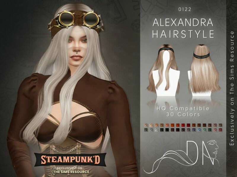 Steampunked – Alexandra Hairstyle By Darknightt Sims 4 CC