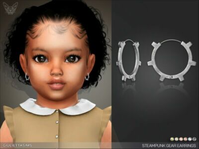 Steampunked – Steampunk Hoop Earrings For Toddlers By Feyona Sims 4 CC