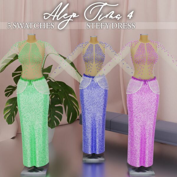 sims 4 cc stefy dress 2