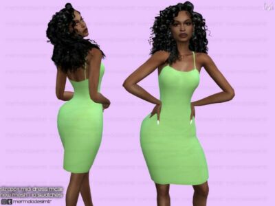 Strappy Midi Dress MC311 By Mermaladesimtr Sims 4 CC