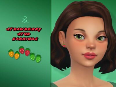 Strawberry Stud Earrings For Adults By Simlasya Sims 4 CC