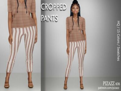 Stripe Cropped Pants By Pizazz Sims 4 CC