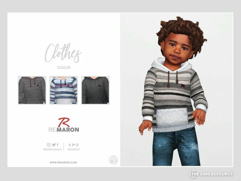 Stripes Hoodie 01 For Toddler By Remaron Sims 4 CC