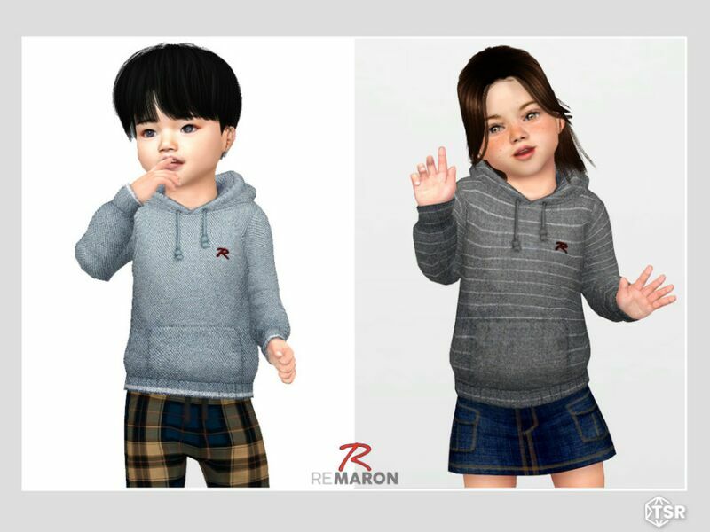 sims 4 cc stripes hoodie 01 for toddler by remaron 2