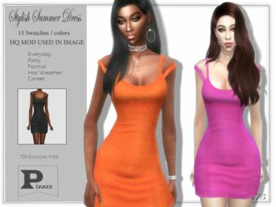 Stylish Summer Dress By Pizazz Sims 4 CC