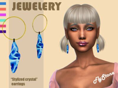 “Stylized Crystal” Earrings By Flystone Sims 4 CC