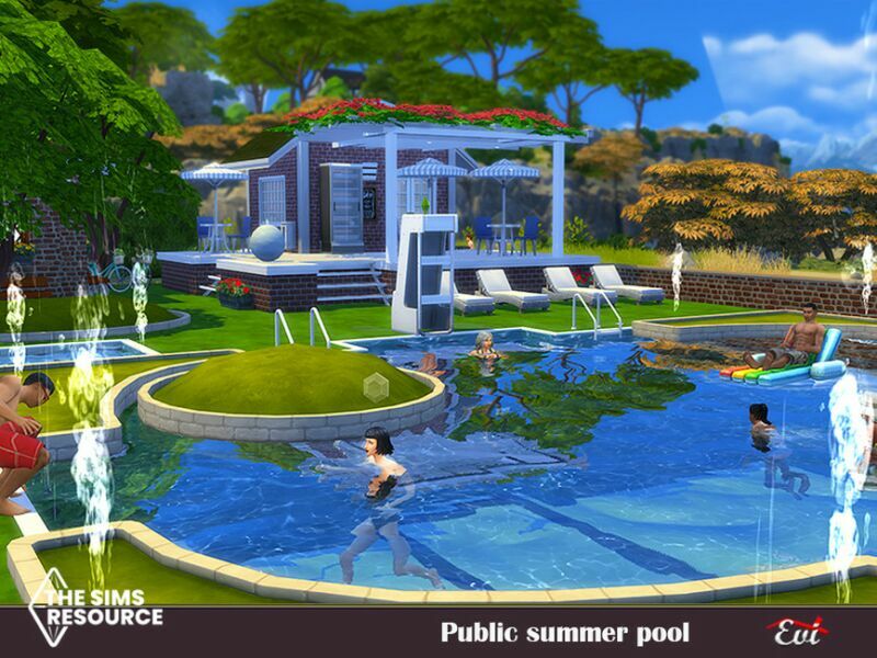 Summer Pool_No CC By EVI Sims 4 CC